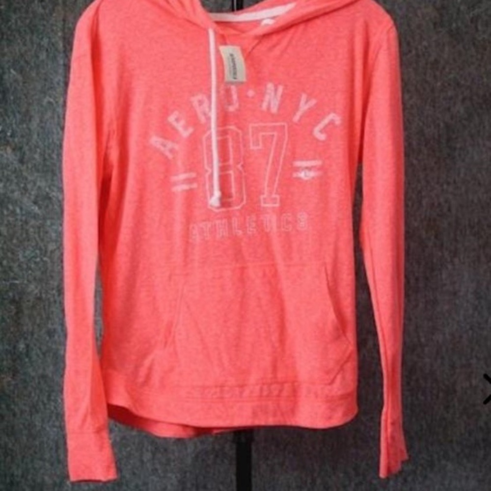 NWT Women's Aeropostale Neon Orange Hoodie Sweatshirt Size: Large